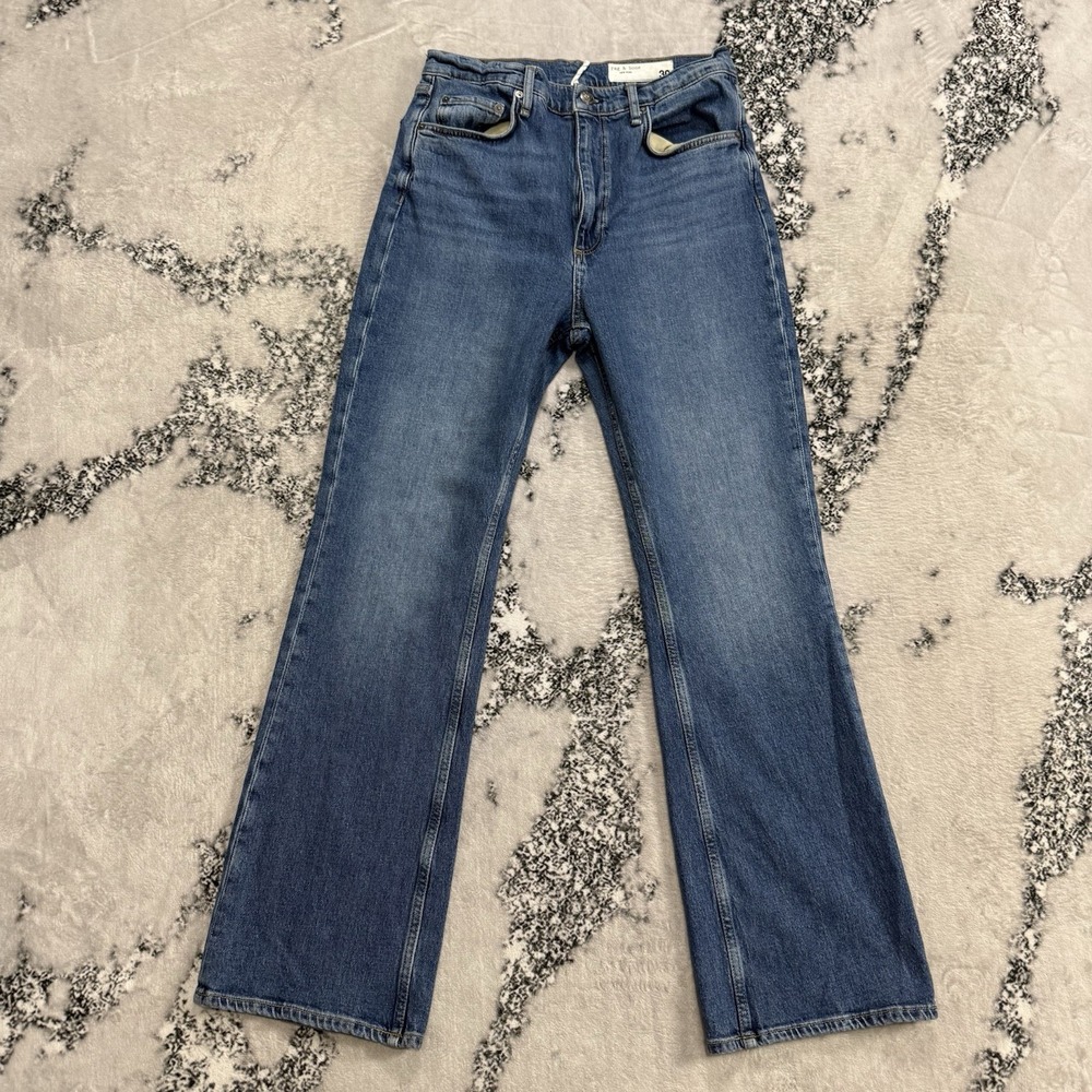 Rag & Bone Peyton Bootcut Jeans Womens 30 Blue High Rise‎ Stretch Full Length